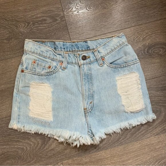 Levi's Thrasher Jorts Jean Shorts Denim Distressed Cutoffs 12th tribe light wash - Picture 2 of 15